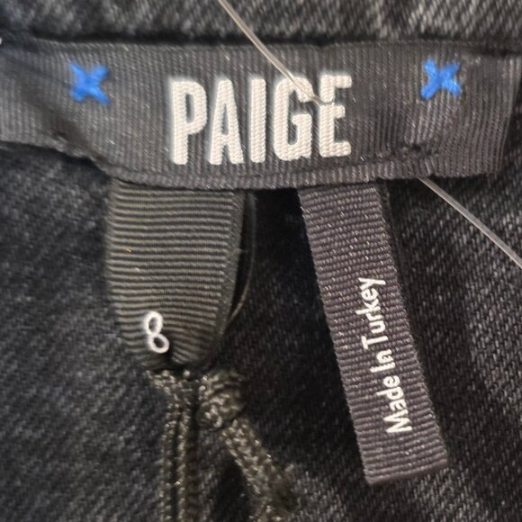 Paige Alexis Barrel Cargo Denim Jumpsuit- Black sz 8 NWT - Picture 6 of 7